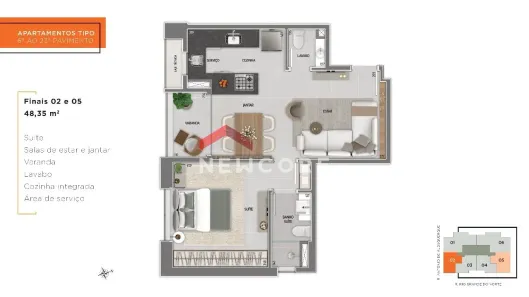 Apartamento com 1 Quarto à venda, 48m² no Savassi, Belo Horizonte