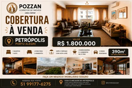 Cobertura com 3 Quartos à venda, 390m² no Petrópolis, Porto Alegre