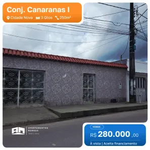 Casa com 3 Quartos à venda, 250m² no Cidade Nova, Manaus
