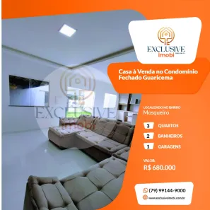 Casa de Condomínio com 3 Quartos à venda, 250m² no Grageru, Aracaju