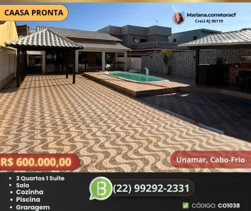 Casa com 3 Quartos à venda, 99m² no Unamar (Tamoios), Cabo Frio