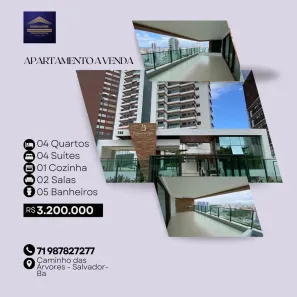 Apartamento com 4 Quartos à venda, 210m² no Caminho das Árvores, Salvador