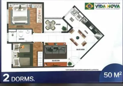 Apartamento com 2 Quartos à venda, 50m² no Jardim Salete, Taboão da Serra