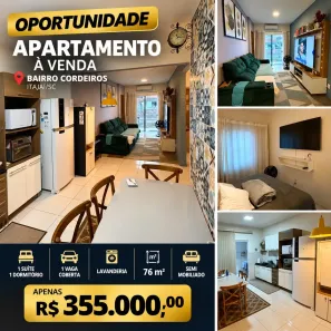 Apartamento com 2 Quartos à venda, 76m² no Cordeiros, Itajaí