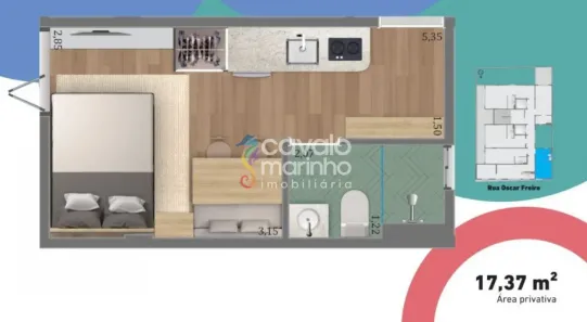 Apartamento com 1 Quarto à venda, 17m² no Pinheiros, São Paulo