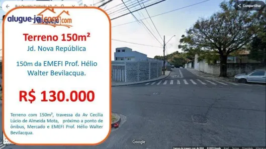 Lote/Terreno à venda, 150m² no Jardim Nova República, São José dos Campos