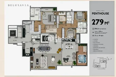 Apartamento com 4 Quartos à venda, 279m² no Nova Campinas, Campinas