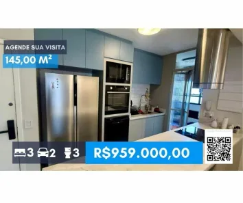 Apartamento com 3 Quartos à venda, 145m² no Jardim Caboré, São Paulo