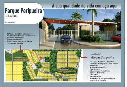 Lote/Terreno à venda, 250m² no , Paripueira