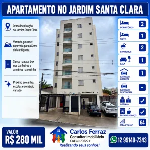Apartamento com 2 Quartos à venda, 64m² no Jardim Santa Clara, Taubaté