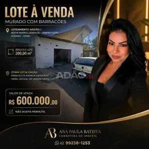 Lote/Terreno à venda, 200m² no Loteamento Areião I, Goiânia