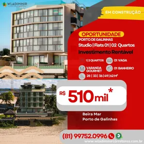 Flat com 1 Quarto à venda, 28m² no Maracaipe, Ipojuca