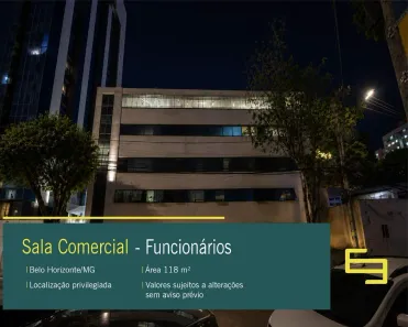 Sala Comercial para alugar, 90m² no Funcionários, Belo Horizonte