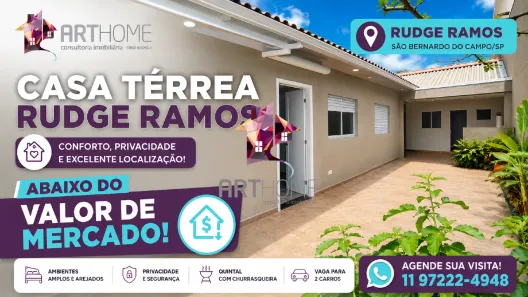Casa com 3 Quartos à venda, 160m² no Rudge Ramos, São Bernardo do Campo