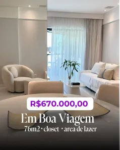Apartamento com 2 Quartos à venda, 76m² no Boa Viagem, Recife