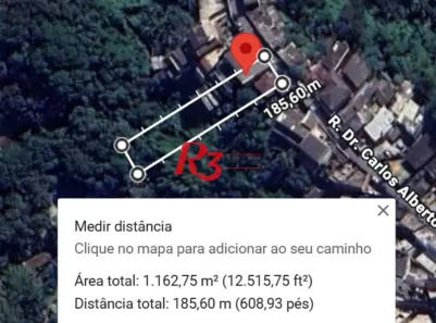 Lote/Terreno à venda, 1155m² no José Menino, Santos
