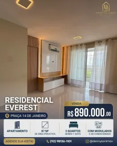 Apartamento com 3 Quartos à venda, 87m² no Praça 14 de Janeiro, Manaus