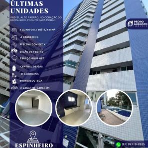 Apartamento com 4 Quartos à venda, 144m² no Espinheiro, Recife