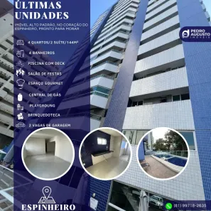 Apartamento com 4 Quartos à venda, 144m² no Espinheiro, Recife