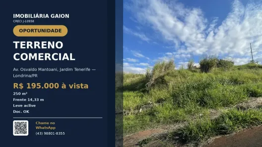Lote/Terreno à venda, 250m² no Gleba Simon Frazer, Londrina