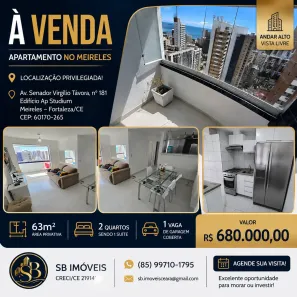 Apartamento com 2 Quartos à venda, 63m² no Meireles, Fortaleza