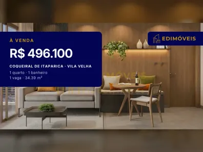 Apartamento com 1 Quarto à venda, 34m² no Coqueiral de Itaparica, Vila Velha