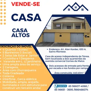 Casa com 4 Quartos à venda, 440m² no Montese, Fortaleza