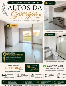 Apartamento com 2 Quartos para alugar, 41m² no Parque Geórgia, Cuiabá