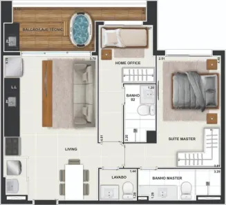 Apartamento com 2 Quartos à venda, 66m² no Setor Bueno, Goiânia