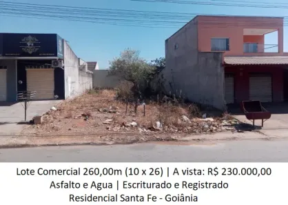 Lote/Terreno à venda, 260m² no Residencial Santa Fé I, Goiânia