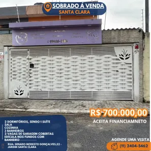 Sobrado com 2 Quartos à venda, 186m² no Jardim Santa Clara, Guarulhos