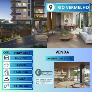 Apartamento com 1 Quarto à venda, 46m² no Rio Vermelho, Salvador