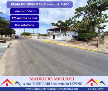 Lote/Terreno à venda, 364m² no Praia do Ervino, São Francisco do Sul