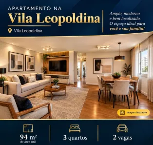Apartamento com 3 Quartos à venda, 94m² no Vila Leopoldina, São Paulo