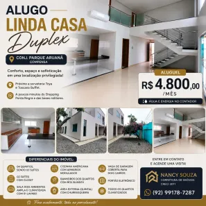Casa com 4 Quartos para alugar, 150m² no Compensa, Manaus
