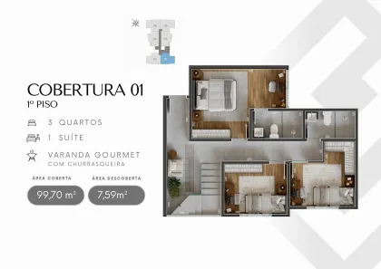 Cobertura com 3 Quartos à venda, 99m² no São José, Divinópolis