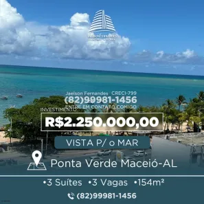 Apartamento com 3 Quartos à venda, 154m² no Ponta Verde, Maceió
