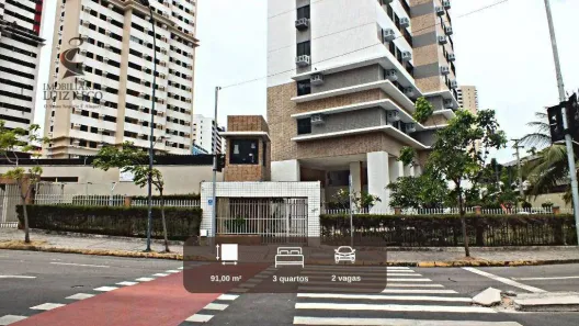 Apartamento com 3 Quartos para alugar, 91m² no Cocó, Fortaleza