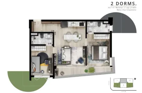 Apartamento com 2 Quartos à venda, 60m² no Vila Nova Conceição, São Paulo