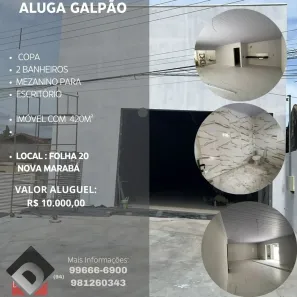 Galpão/Depósito/Armazém para alugar, 420m² no Nova Marabá, Marabá