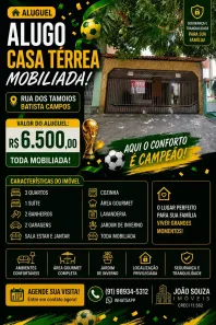 Casa com 3 Quartos para alugar, 140m² no Jurunas, Belém