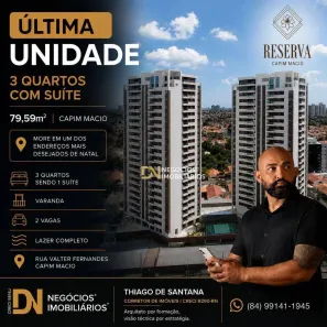 Apartamento com 3 Quartos à venda, 80m² no Capim Macio, Natal