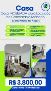 Casa de Condomínio com 2 Quartos para alugar, 10m² no Parque Residencial das Nações Indígenas, Cuiabá