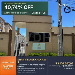Apartamento com 2 Quartos à venda, 44m² no Itambé, Caucaia