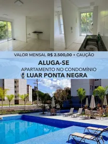 Apartamento com 2 Quartos para alugar, 50m² no Ponta Negra, Manaus