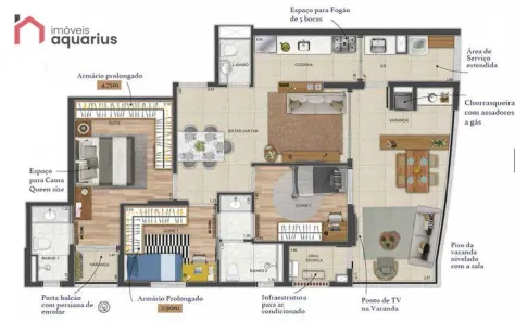 Apartamento com 3 Quartos à venda, 93m² no Jardim Apolo I, São José dos Campos