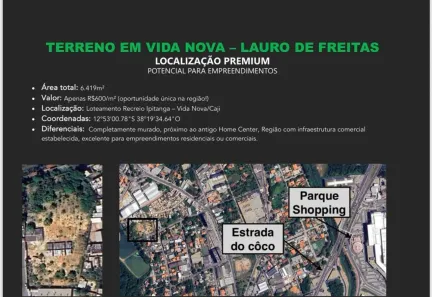 Lote/Terreno à venda, 6419m² no Recreio Ipitanga, Lauro de Freitas
