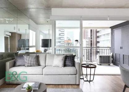 Apartamento com 1 Quarto para alugar, 64m² no Cidade Monções, São Paulo