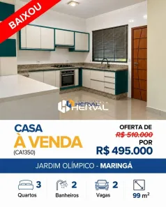 Casa com 3 Quartos à venda, 99m² no Jardim Olímpico, Maringá