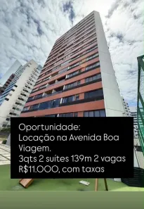 Apartamento com 3 Quartos para alugar, 139m² no Boa Viagem, Recife